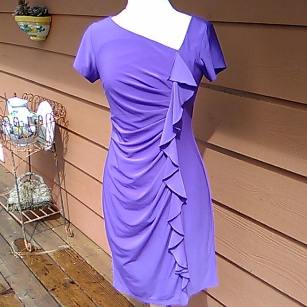 Ronnie Nicole Purple Ruffle Dress